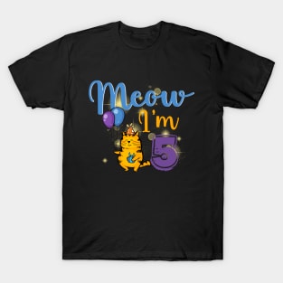 Rd kids meow i’m  bday cat party cute T-Shirt